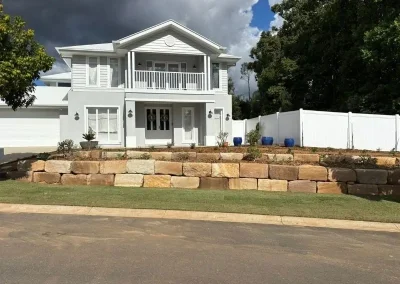 sandstone block retaining wall Bridgeman Downs