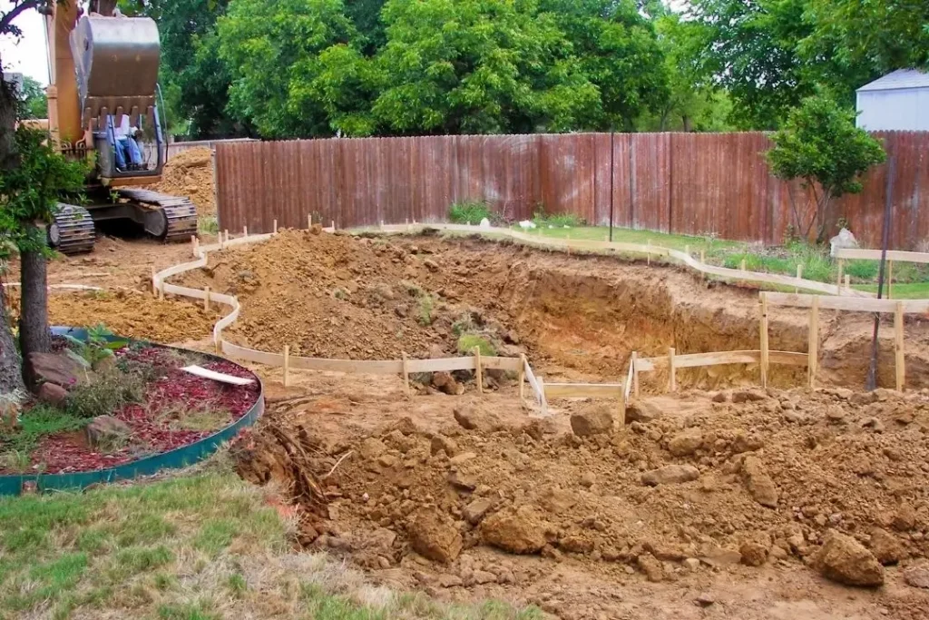 backyard under construction