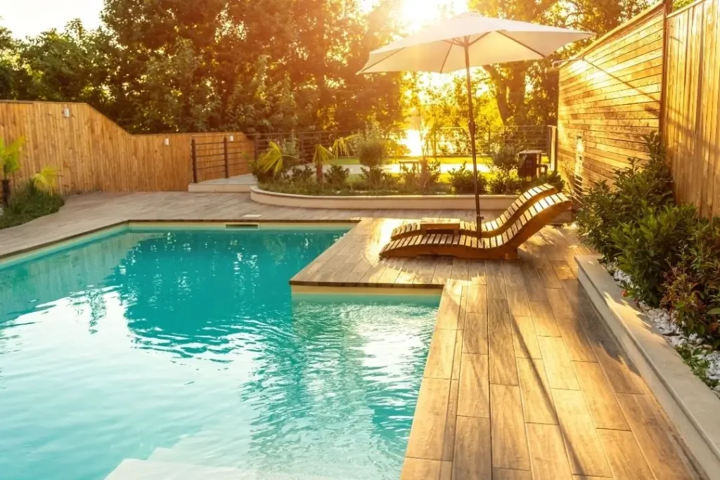 planting in pool area