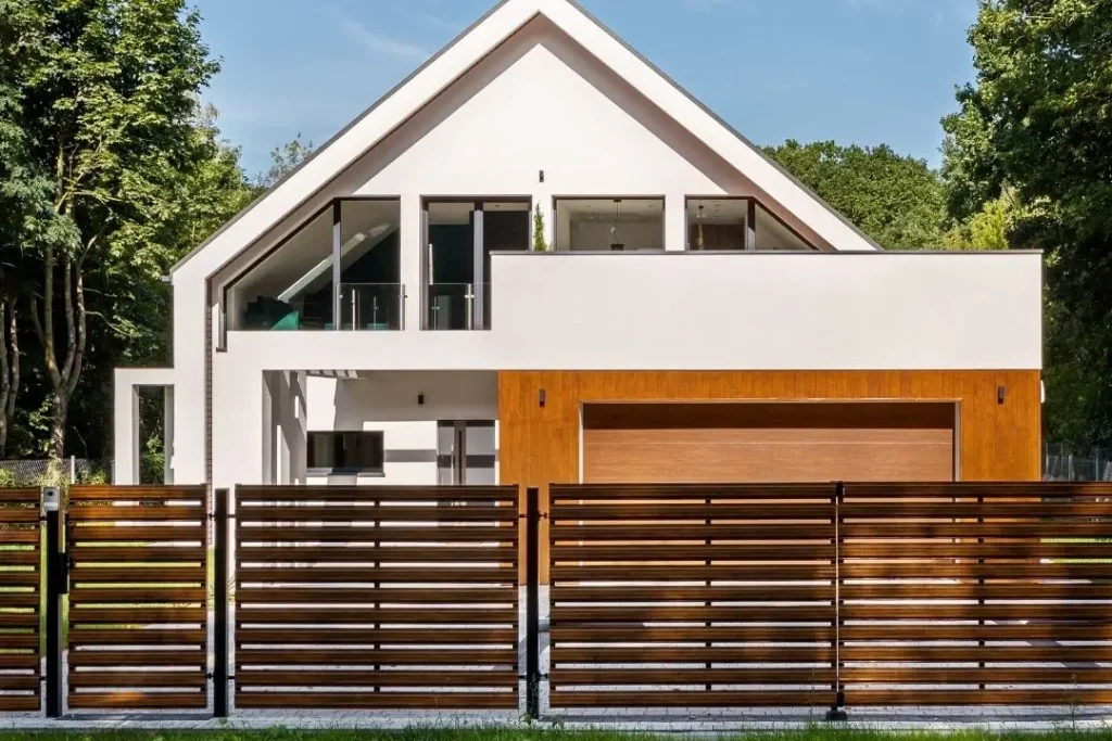 timber fence of a modern house
